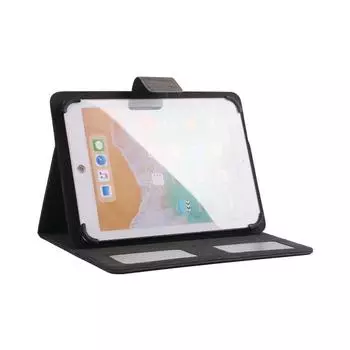 Универсальный кожаный чехол для планшета 8–10 дюймов с магнитной подставкой на присоске чёрный