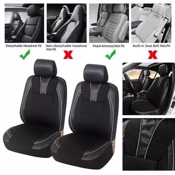 Универсальный кожаный чехол на переднее сиденье автомобиля, для внедорожников, фургонов, грузовиков, совместим с подушкой безопасности, для Renault Meghhan