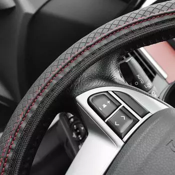 Универсальный кожаный чехол на руль автомобиля для Renault Megane 2/3 Captur Clio Scenic Duster Kudjar Triber Автоаксессуары чёрный