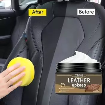 Универсальный крем для ухода за кожей сидений, сумок, диванов - подходит для ухода за кожей и ремонта автомобильных салонов и обновления пластика - длительный блеск и защита 5G