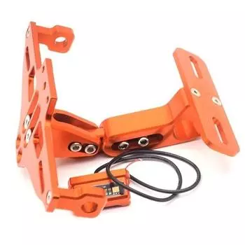 Универсальный кронштейн для держателя номерного знака мотоцикла, регулируемый угол со светодиодной подсветкой оранжевый