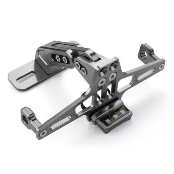 Универсальный кронштейн для держателя номерного знака мотоцикла, регулируемый угол со светодиодной подсветкой красный