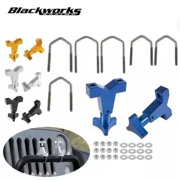 Универсальный кронштейн для крепления на крышу Jeep Wrangler JK TJ, 2 шт., высота подъема 1–2,5 дюйма, передний багажник для передней трубы, регулируемый кронштейн для крепления домкрата