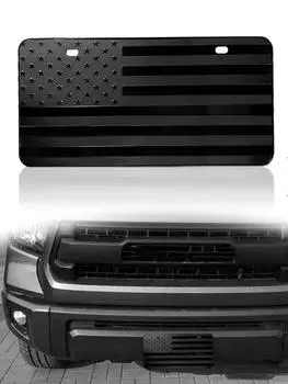 Универсальный кронштейн рамки номерного знака Флаг США Высококачественная нержавеющая сталь Автомобильный держатель крышки рамки номерного знака Автомобильные аксессуары чёрный