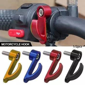 Универсальный крючок для мотоцикла из алюминиевого сплава с ЧПУ, сумка для шлема с одним отверстием, держатель крючка для велосипеда, электрический скутер, мопед 1pc чёрный