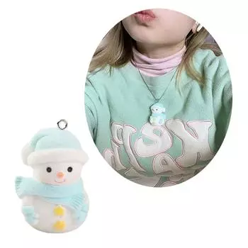 Универсальный кулон в виде снеговика, декоративные ожерелья, подвески, принадлежности для самостоятельного изготовления ювелирных изделий, мини-украшения из смолы синий