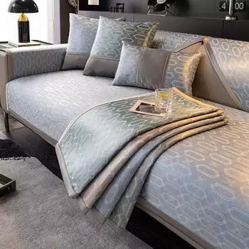 Универсальный летний коврик для дивана с ледяными крошками, пылезащитный коврик для дивана с противоскользящим покрытием, простая прочная подушка для сиденья, аксессуары для мебели 1seater 70x70cm