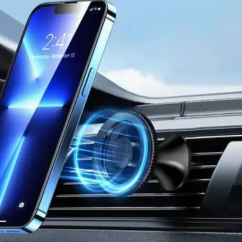 Универсальный магнитный автомобильный держатель для телефона, надежное и удобное крепление на вентиляционную решетку, элегантное и прочное автомобильное крепление, прочное для телефона 12-15