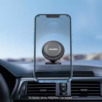 Универсальный магнитный автомобильный держатель для телефона, крепление на приборную панель, сильные магниты, автомобильный держатель для iPhone 15 14 13 12 Samsung чёрный