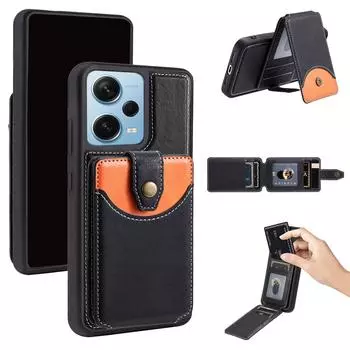 Универсальный магнитный чехол-держатель для карт для совместимых с Redmi Note 11-Note 13 Pro, POCO X5/M6 Pro/X6 5G, Redmi 12C/11A Redmi Note 11 (4G) чёрный