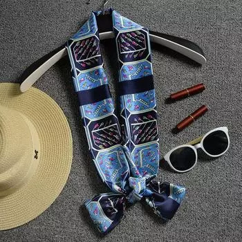 Универсальный маленький шелковый шарф, осенне-зимний женский двухслойный атласный шарф, длинный универсальный шарф 16*145cm