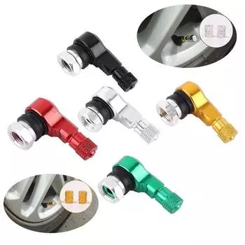 Универсальный металлический 90-градусный угловой клапан-адаптер, удлинитель штока клапана, клапан шины, газовый наконечник мотоцикла золотой