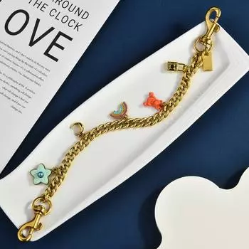 Универсальный металлический ремешок для кошелька с цепочкой для женщин, модная сумка через плечо, подвеска на цепочке, симпатичная подвеска для сумки, украшения, аксессуары золотой