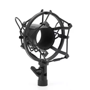 Универсальный микрофонный антивибрационный держатель типа «Черный паук» Адаптер Зажим Клипса для студийного конденсаторного микрофона большого диаметра 48-51 мм