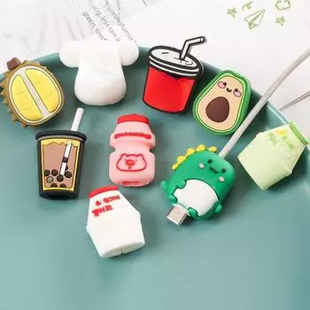 Универсальный милый мультяшный мини-дизайн животных, намотчик кабеля, USB-кабель, защитный чехол для шнура, силиконовые аксессуары для украшения
