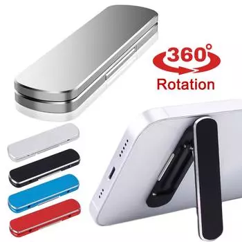 Универсальный мини-невидимый держатель для телефона, вращающийся на 360°, металлический настольный держатель Kichstand, ультратонкий складной кронштейн для мобильного телефона красный