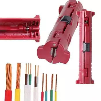 Универсальный многофункциональный электрический инструмент для зачистки проводов, ручка для проволоки, кабель, ручка, резак, роторный коаксиальный резак, машина для зачистки, плоскогубцы, инструмент красный