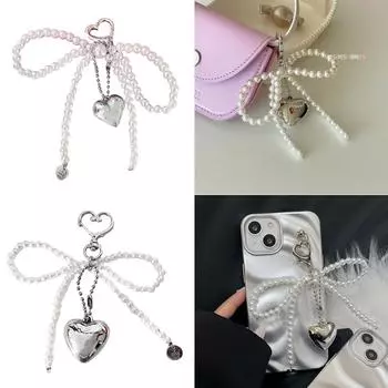 Универсальный модный брелок для ключей, модный брелок с подвеской в виде банта в форме сердца, простой брелок для ключей, аксессуар для сумки, кошелька 2