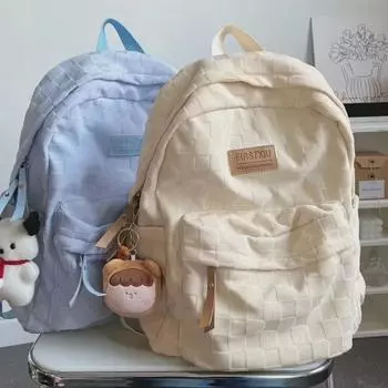 Универсальный модный клетчатый рюкзак 2023 года для женщин — большая вместимость, повседневный стиль кампуса