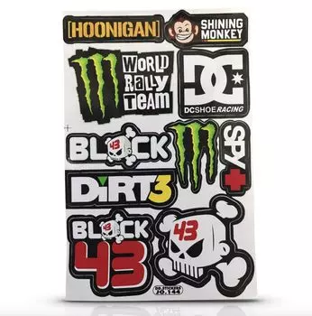 Универсальный Monster Energy DC SHOECO SPY Monster Energy BLOCK 43 логотип гоночной команды по мотокроссу с светоотражающей наклейкой 0030 красный