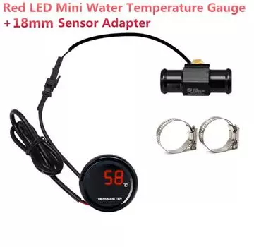 Универсальный мотоциклетный термометр, приборы, температура воды, температура, светодиодный цифровой дисплей, датчик, метр с адаптером датчика температуры 18 мм