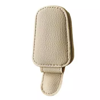 Универсальный мягкий зажим для козырька, крепление для автомобильных очков, магнитный держатель для очков, держатель для солнцезащитных очков из искусственной кожи, аксессуары для автомобилей коричневый