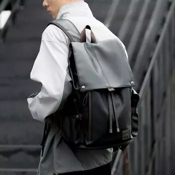 Универсальный мужской рюкзак большой вместимости, кожаный школьный ранец и сумка для старшеклассников 14 inch