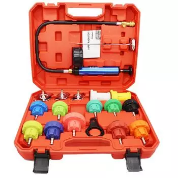 Универсальный набор для проверки герметичности радиатора, 18 шт., набор для проверки герметичности автомобильной охлаждающей жидкости для мотоцикла, автомобиля, грузовика красный