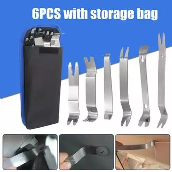 Универсальный набор инструментов для снятия внутренней части автомобиля, 6 шт., зажим для дверцы автомобильного радиоприемника, панель отделки приборной панели, инструмент для снятия аудиосистемы с холщовой сумкой красный