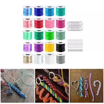 Универсальный набор шнурков, удобные пластиковые шнуры с карабинами и кольцами для ключей, брелок для браслетов ручной работы