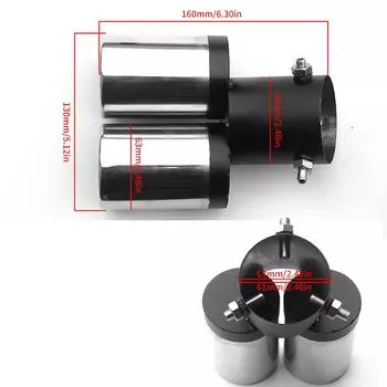 Универсальный наконечник глушителя автомобиля, круглая труба из нержавеющей стали, хромированный наконечник глушителя выхлопной трубы, серебряный глушитель автомобиля, выхлопная труба серебряный