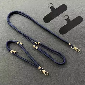 Универсальный наружный трос для подвешивания телефона, лента для защиты от потери, регулируемый ремень из полиэстера, шнур для мобильного телефона чёрный