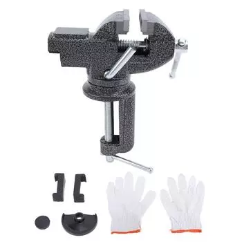 Универсальный настольный тиски для дома, зажим на верстаке, портативное поворотное основание на 360 градусов для деревообработки, черный