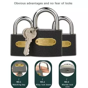 Универсальный навесной замок, бытовой замок, металлический железный замок, серый ящик, шкаф, навесной замок, портативный замок для двери общежития для дома A1