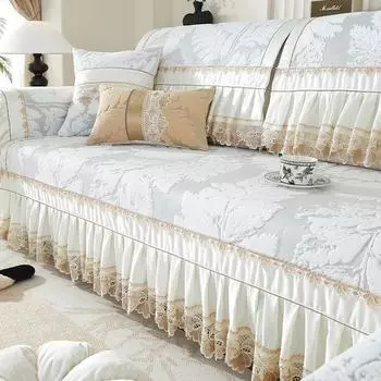 Универсальный нескользящий чехол для дивана в европейском стиле, с возможностью машинной стирки 30*50 шампанского