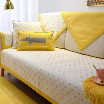 Универсальный нескользящий чехол для дивана из синели Four Seasons, полотенце в скандинавском стиле, простая современная подушка, чехол на подлокотник, тканевый чехол на спинку, полностью покрытый 70*70