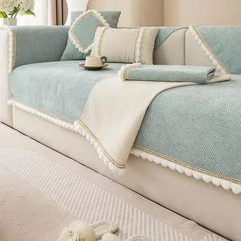 Универсальный нескользящий чехол Four Seasons, современный простой чехол для дивана, новая подушка, диванная подушка из синели 70x70