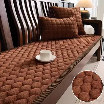 Универсальный нескользящий мягкий коврик для дивана, утолщенный плюшевый чехол для сиденья, однотонный цвет, зима-осень, теплые диваны, полотенце, подушка для дивана, гостиная 50x130