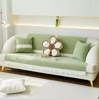 Универсальный нескользящий однотонный синель, новый чехол для дивана, кружевной чехол, тканевая подушка, подушка для дивана, четыре сезона 70x70