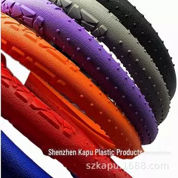 Универсальный нескользящий силиконовый чехол на руль с геометрическим рисунком – впитывает пот и обеспечивает массажную хватку для всех сезонов, для мужчин и женщин 38cm красный