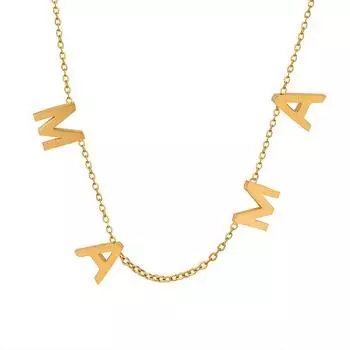 Универсальный нишевый дизайн, подарок маме на День матери, ювелирные изделия из нержавеющей стали, позолоченный, персонализированный кулон с надписью, ожерелье на ключицу