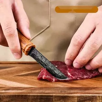 Универсальный нож для барбекю, нож для нарезки рыбы, фруктов, стейка, пластиковая ручка, кухонные ножи, ручная кузница, нож для мясника, инструмент для шеф-повара 1Pcs