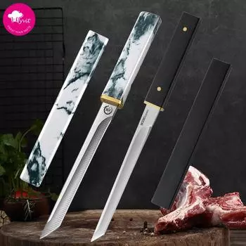 Универсальный нож для барбекю, рыбы, фруктов, стейка, пластиковая ручка, кухонные ножи, острые кости, мясницкий нож, поварской топор, мясо 1PCS