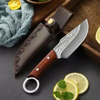 Универсальный нож для нарезки мяса, рыбы, фруктов, стейков, ручной ковки, разделочный нож для мяса, поварской топор, кухонные ножи с деревянной ручкой для мяса