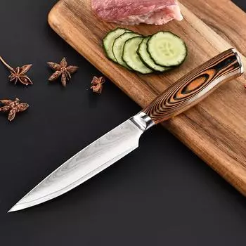 Универсальный нож из дамасской стали, кухонный нож для очистки овощей, фруктов, овощей, ножи шеф-повара, резак