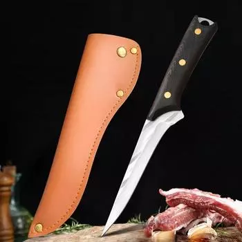 Универсальный нож шеф-повара с лезвием из нержавеющей стали, ножи для обвалки мяса, деревянная ручка, нож для нарезки мяса, фруктов, овощей, кухонные ножи