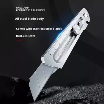 Универсальный нож Yousheng с поворотным фиксатором, прочный универсальный нож из нержавеющей стали, выдвижное лезвие с защелкивающимся лезвием, канцелярский нож