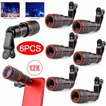 Универсальный объектив телескопа с 12-кратным оптическим зумом и зажимом для мобильного телефона