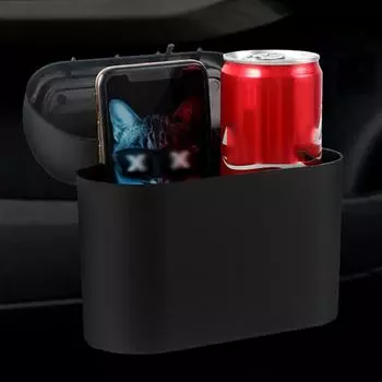 Универсальный органайзер, автомобильная раскладушка, мусорное ведро, подвесной автомобильный ящик для мусора, пыли, ящик для хранения, черный ABS, квадратный пресс-мусорный бак