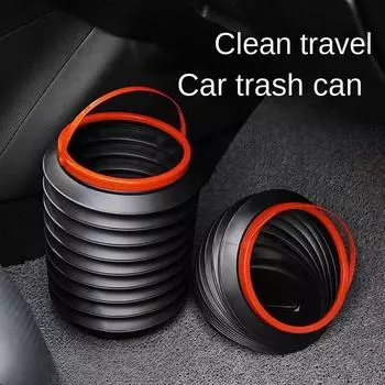 Универсальный органайзер, автомобильная раскладушка, мусорное ведро, подвесной автомобильный ящик для мусора, пыли, ящик для хранения, черный ABS, квадратный пресс-мусорный бак 3L